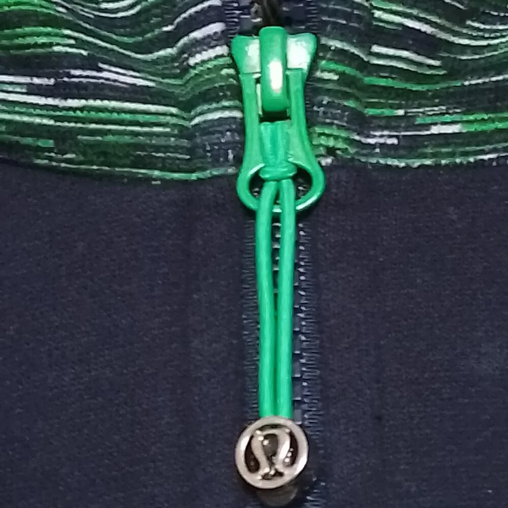 Lululemon Women's Scuba Hoodie Jacket, Vintage Y2K, Navy/Green, Size 12 - Picture 9 of 12